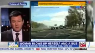 ▶ Russia bus bombing Woman blows herself and bus dashcam 6 dead Suicide Bomber Strikes Russian Bu [upl. by Ordnasela]