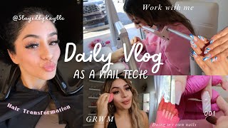 VLOG  The Thrilling Story Behind Day in the Life of a Nail Tech new year hair transformation [upl. by Tulley]