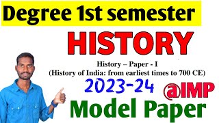 DEGREE 1ST SEMESTER HISTORY IMPORTANT QUESTIONS 1ST SEM HISTORY MODEL PAPER [upl. by Erika]