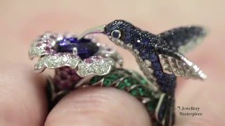 HOPI The Hummingbird ring Blue sapphire by Boucheron [upl. by Eiveneg]