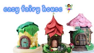 Fairy house diy plastic bottle  polymer clay art  bottle art  waste material craft ideas [upl. by Anialem]