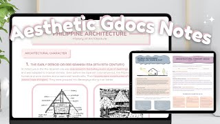 HOW TO MAKE AESTHETIC NOTES IN GOOGLE DOCS I Tips to take notes in Google Docs  free templates [upl. by Eked248]