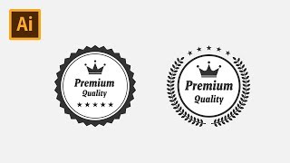 Premium Quality Badge Logo Label  Illustrator CC Tutorial [upl. by Atiuqaj]