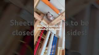 Sheetrock needs to be closed on both sides plumbing contractor construction home diy work [upl. by Lekar]