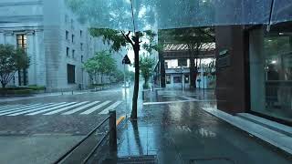 Walking in raining day in Tokyo Marunouchi  DJI Action 4 camera [upl. by Oirogerg]