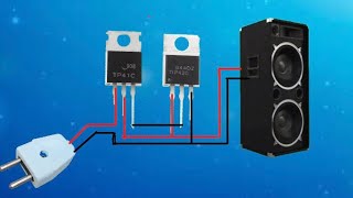 DIY ultrabass power full amplifier with 2 transistor  how to make amplifier [upl. by Weathers]