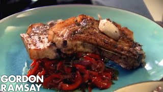 Pork Chops with Sweet and Sour Peppers  Gordon Ramsay [upl. by Sessylu246]