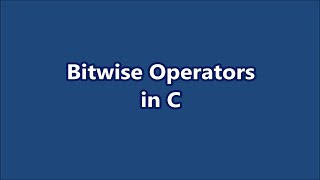 Bitwise Operators│C programming│Part 18│Learn CSE Malayalam [upl. by Etnauq628]