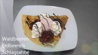 Crêpe glacée aux fruits rouges te sauce chocolat [upl. by Felita]