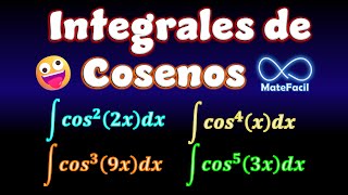 Integrales de potencia del coseno cuadrado al cubo cuarta quinta etc [upl. by Rozamond]