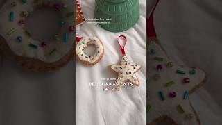 How I made the cutest felt ornaments 🎄🎀☁️ diy christmas shorts [upl. by Ydak]