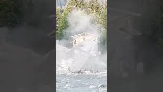 Home collapses into river during flood in Juneau Alaska [upl. by Eclud844]