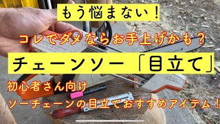 【薪】チェーンソー「目立て」コレでダメならお手上げかも？ 初心者さん向けソーチェーンの目立ておすすめアイテム！ [upl. by Jacobina739]