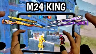 M24 KING VS UPGRADABLE PLAYERS  1 VS 3 CHALLENGE  IPAD PRO 90 FPS PUBG 4FINGERS CLAW HANDCAM [upl. by Ennael]