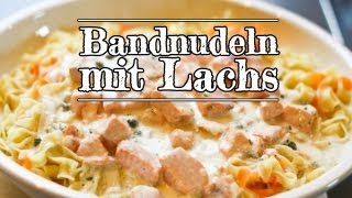 Rezept  Bandnudeln mit Lachs Red Kitchen  Folge 157 [upl. by Atilrep]