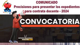 📌 🟡CONVOCATORIA DE UGEL ESPINAR PARA CONTRATO DOCENTE 2024 [upl. by Ahtiekal]