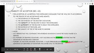 Liabilities Presentment for Acceptance Acceptance Presentment for Payment [upl. by Brendon]