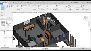 Dessin de Bâtiment avec Revit 19 Aménagement RDC [upl. by Hartzel]