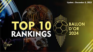 BALLON DOR 2024 RANKINGS  TOP 10 FRONTRUNNERS [upl. by Inavihs]