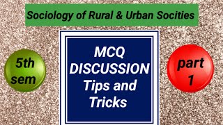 Sociology of Rural amp Urban Socities MCQ discussion Tips amp Trickseasyguideinbasociology [upl. by Ayahsal]