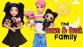 Sniffycat Barbie Families  The DAWN amp DUSK Family Wacky Day  Toys and Dolls Family Fun for Kids [upl. by Anissej]