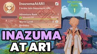 Breaking into Inazuma at Adventure Rank 1 Genshin Impact [upl. by Nehtanoj]