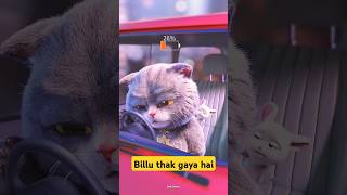 Billu thak gaya hai cartoon cat shortsfeed [upl. by Yarazed226]