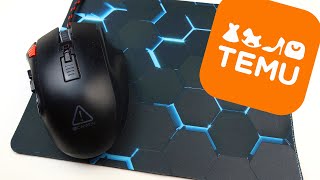 Gaming Mouse Pad with Stitched Edges and Non Slip Rubber Base Waterproof Washable Desk Mat from Temu [upl. by Ellga]