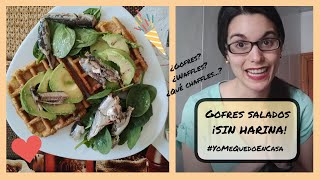 Gofres salados Keto 🥞 SIN HARINA 🧀 I Recetas YoMeQuedoEnCasa I Cocinemos en cuarentena Día 21 😷 [upl. by Gurias]