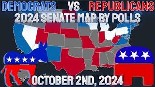 2024 US Senate Map Predictions for Every Race based on the current polling averages  1022024 [upl. by Htrag947]