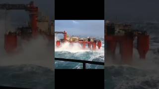 oil rig in storm shorts🙄🥺🙄shortsfeed shortvideo merchantnavy ⚓🥺🥺🙄 [upl. by Krever]