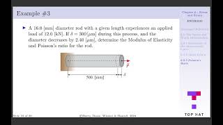 Lecture 17 Poissons Ratio and Example 3 [upl. by Alyag482]