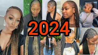 Latest and trendy cornrows braids styles  Braids Hairstyles for black ladies 2024 hairstyles [upl. by Reis]