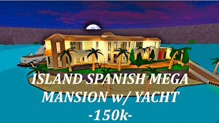 Tropical Island Retreat Spanish Mega Mansion  Exterior  150K  Bloxburg Speedbuild [upl. by Trixi138]