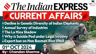 The Indian Express Newspaper Analysis  01 Oct 2024  Daily Newspaper Analysis  Current Affairs [upl. by Soraya]