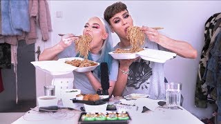 chinese noodles amp sushi MUKBANG w Marvyn Macnificent gone ASMR [upl. by Sheryl]