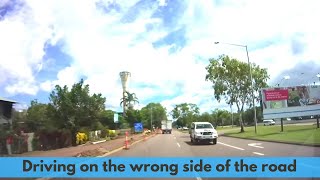 Bad driver at Darwin Airport Driving the wrong side of the road [upl. by Laehcym965]