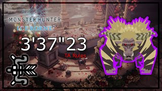 MHWI PC  TA Rules Tempered Furious Rajang  3’37  Bow Solo 6 [upl. by Bianka]