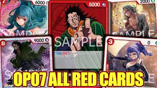 OP07 ALL RED CARDS OVERVIEW  One Piece Card Game Discussion [upl. by Eelhsa]