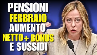 PENSIONI FEBBRAIO 2024 AUMENTI NETTI  BONUS E SUSSIDI [upl. by Morel526]