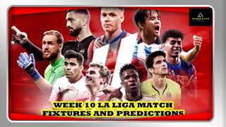 Predictions And Schedule For Week 10 Of La Liga spanishlaliga realmadridclubdefútbol fcbarcelona [upl. by Massey]