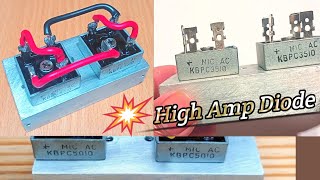 How To Convert AC To DC  Diy High Amp Diode Rectifier Making  Diode Connection  How To Use Diode [upl. by Novla]