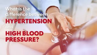 Is there a difference between hypertension and high blood pressure [upl. by Onin284]