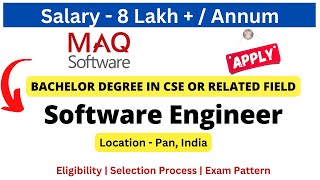 MAQ Software Off Campus Drive for Fresher 20232024  Software Engineer Salary 8 LPA freshersjobs [upl. by Giacomo]