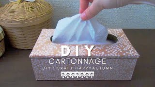 DIY Cartonnage box of tissues  from Recycled Cardboard and favorite cloth  craft ideas [upl. by Irama]