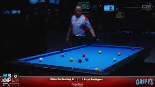 8BALL CLIFFHANGER  Shane Van Boening vs Oscar Dominguez  2018 US Open 8Ball Championship [upl. by Fuchs]