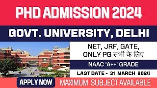 New PhD Admission Application 2024  Guru Gobind Singh Indraprastha University  Delhi University [upl. by Ardien]