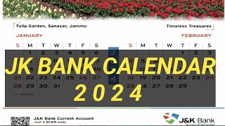 JK BANK CALENDAR 2024  Calendar 2024 [upl. by Upshaw]