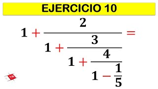 EJERCICIO 10  OPERACIONES CON FRACCIONES [upl. by Nilatak]