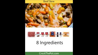 CrockPot Beef Stew  8 Ingredients [upl. by Mcquoid]